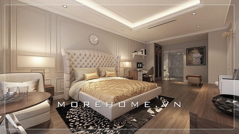 Mẫu giường ngủ chung cư bọc da hiện đại, cao cấp mang đến cho không gian phòng ngủ riêng tư đầy sang trọng và độc đáo